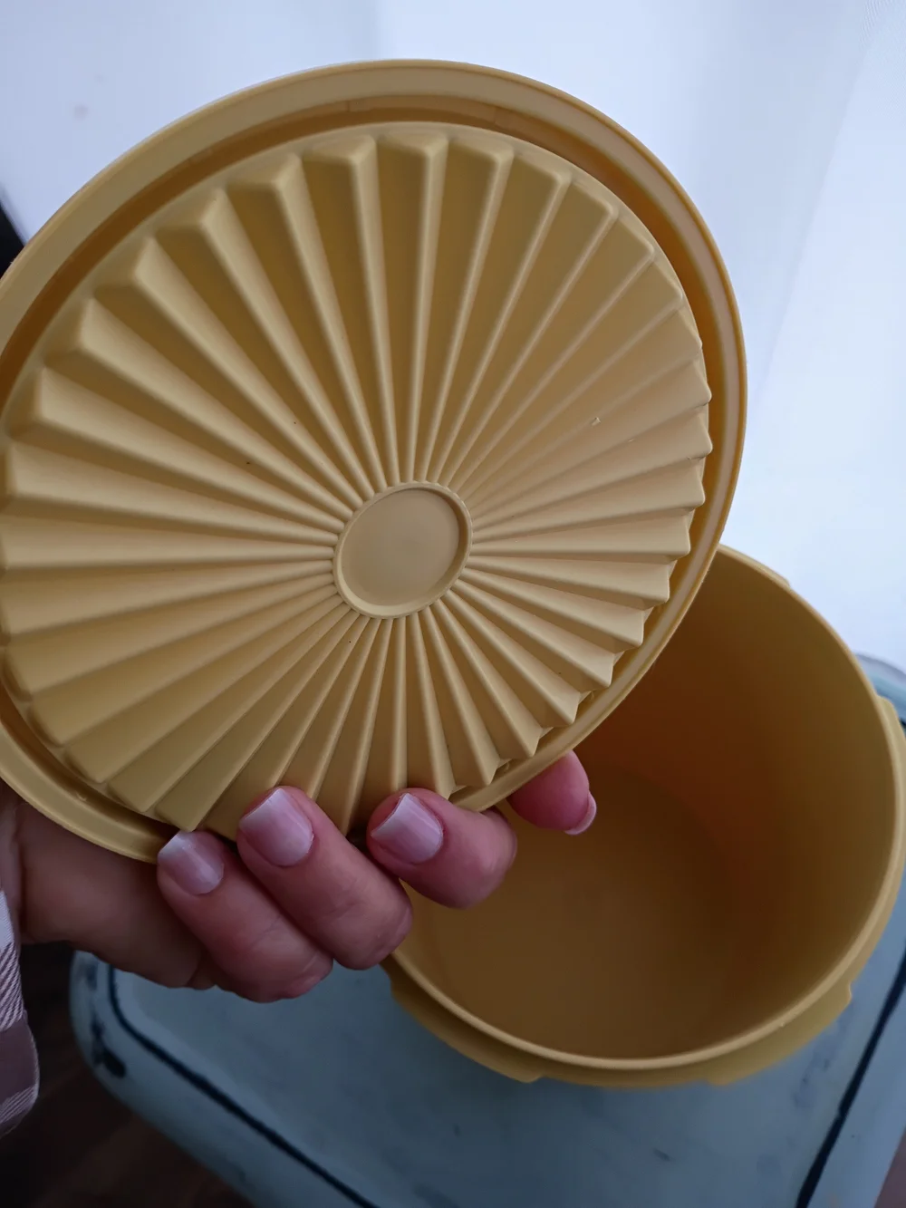 Vintage Tupperware Servalier Yellow Canister w/Lid 6